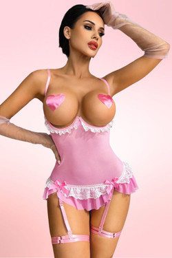 pink cupless garter nighties.