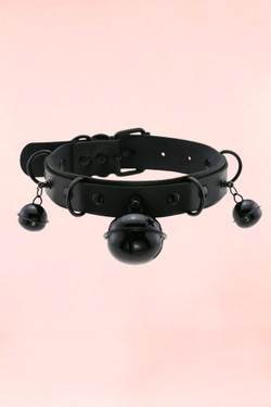 Black Pleather CHoker with Bells.
