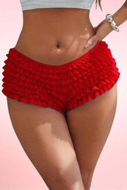 Red Retro Rumba Ruffle Boyshort Panty