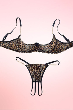 leopard bra and panty set.