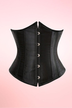 Black Satin Underbust Waist Corset