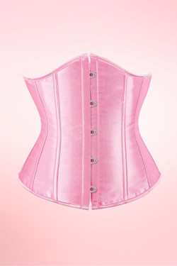Pink Satin Underbust Waist Corset