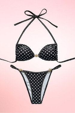 Grenada Black and White Polkadots Two Piece Swimsuit.