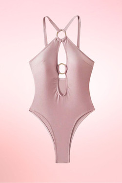 Oring Pink One Piece Swimsuit.