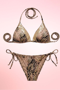 snakeskin two piece swimsuit