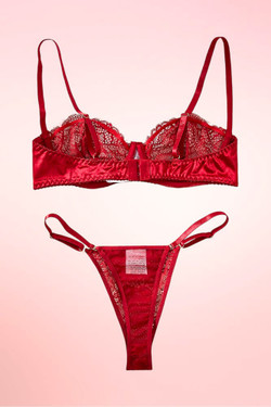 Lulu Red Lace Bra and Panty Set