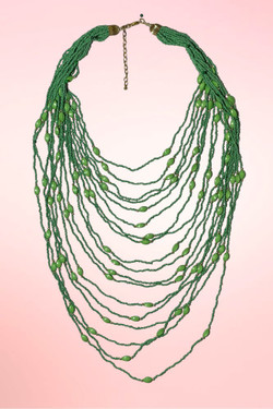 Green  Multi layer beaded necklace