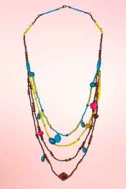 Jewel beaded multi layer necklace.