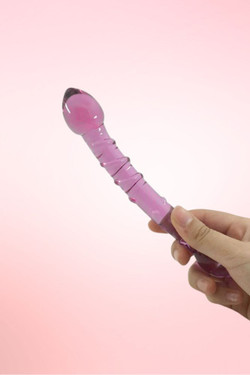 Purple Double End Glass Dildo Wand