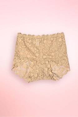 high waist beige lace panty.