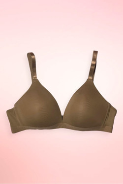 Mocha seamless wireless triangle cup T-shirt bra.