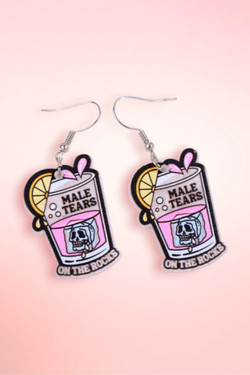 Male Tears on the Rocks tatement Acrylic Earrings