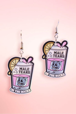 Male Tears on the Rocks tatement Acrylic Earrings