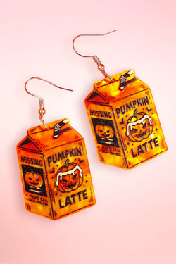 Pumpkin Latte Halloween Acrylic Earrings