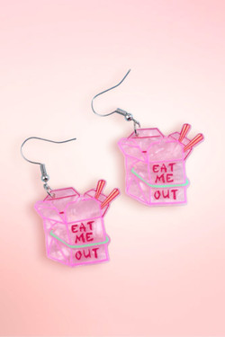 Eat Me Out Statement Acrylic Earrings