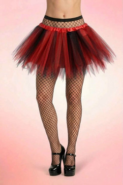 Red Black Jester Petticoat Tutu Skirt.