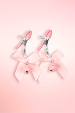 Sakura Pink Bell Bow Nipple Clamps