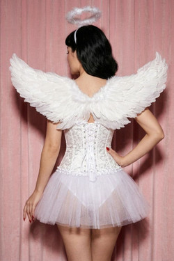 White Feather Angel Wings Halo Set