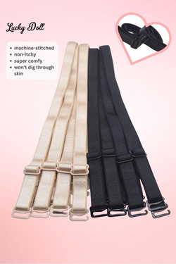 Beige and Black Bra Straps. Beige and Black Bra Straps.