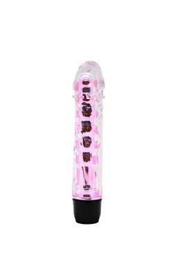 6-Inch Transparent Silicone Dildo with Cotton Candy Pink Spine