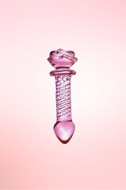 Pink Rose Glass Dildo.