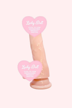 7 inches realistic flesh colored dildo side view censored