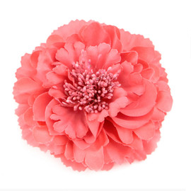 Salmon Pink Peony Realistic Pin-up Flower Hair Clip