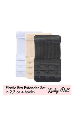 Garterized Elastic Bra Extender Saver Set in 2,3,or 4 hooks