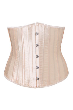 Beige Luxe Satin 26 Steel Boned Waist Corset