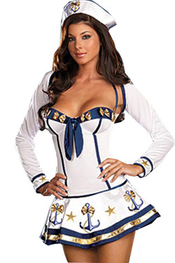 Delxe Satin Sexy Sailor Bolero Costume