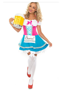 Playful Pilsner Cheers Beer Maiden Ensemble Costume