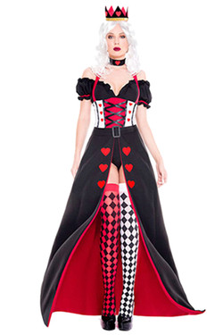 Posh Queen of Hearts Long Gown Costume