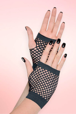 Short Fingerless Fishnet Gloves