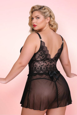 Heidi Black Plus Size Babydoll