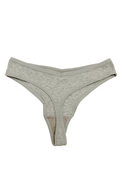 Plain Ribbed Cotton Basic Thong 