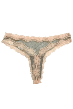Sheer Polkadot Brazilian Lace Thong