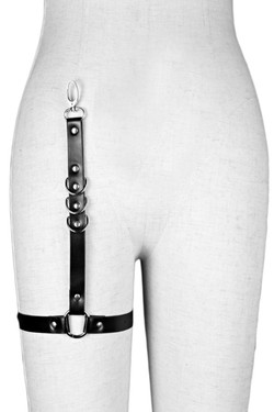 Westina Pleather Thigh Snap Hook Buckle Harness