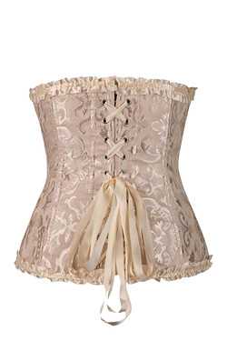 Beige Jacquard Vintage Bustier Corset Top