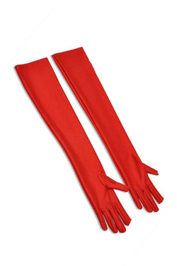 Red Satin Opera Elbow Length Gloves Red Satin Opera Elbow Length Gloves
