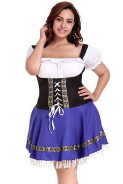 German Beer Maid Plus Size Wench Peasant Dress Costume German Beer Maid Plus Size Wench Peasant Dress Costume