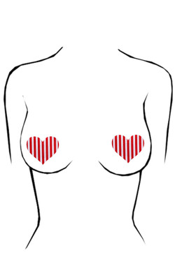 Heart Candy Cane Disposable Nipple Cover Pasties 5 pairs