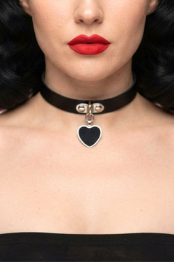 Black Heart choker necklace.