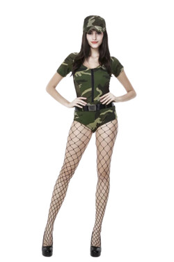 Sergeant Hottie Camo Romper Army Costume