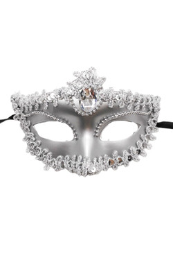 Silver Metallic Venetian Masquerade Mask