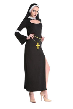 Dark Temptress Nun Long Gown Costume