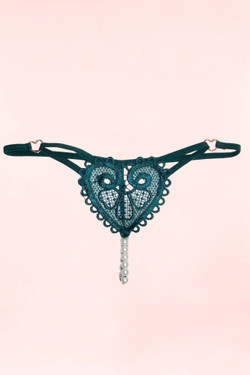 Teal Blue Pearl Crocthless Thong. Teal Blue Pearl Crocthless Thong.