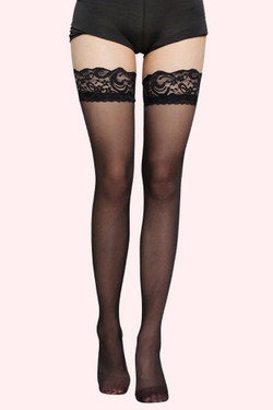black thigh high sheer stockings