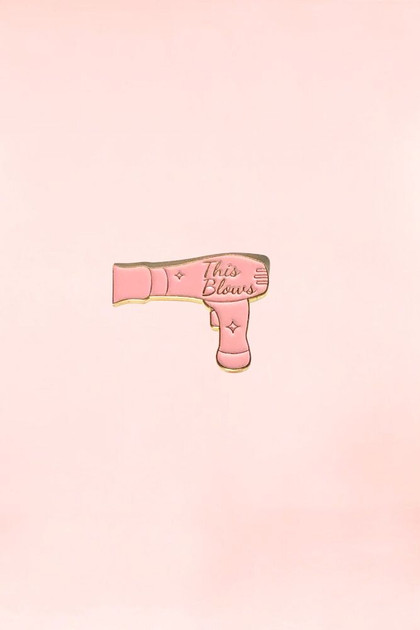 This Blows Retro Blow Dryer Enamel Pin Lapel Brooch