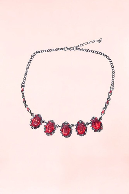 Ruby Red Gem Necklace