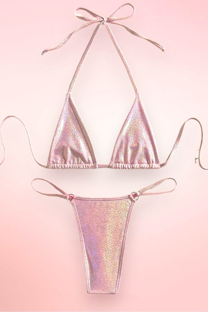 Pink Iredescent Micro Bikini.